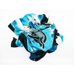 Makai Beach Hawaii Sarong Beach Wrap Handmade Blue Shades Stars & Dolphins NWT